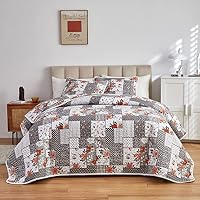 Amazon.co.jp: 花柄パッチワークキルトセット 2ピース ツインサイズ